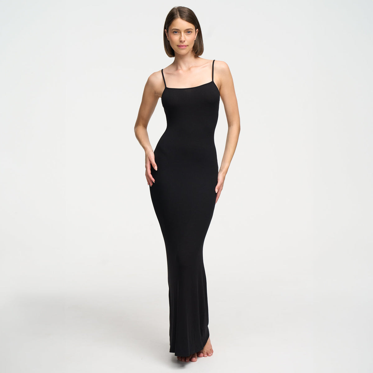 Geripptes Cami-Maxikleid