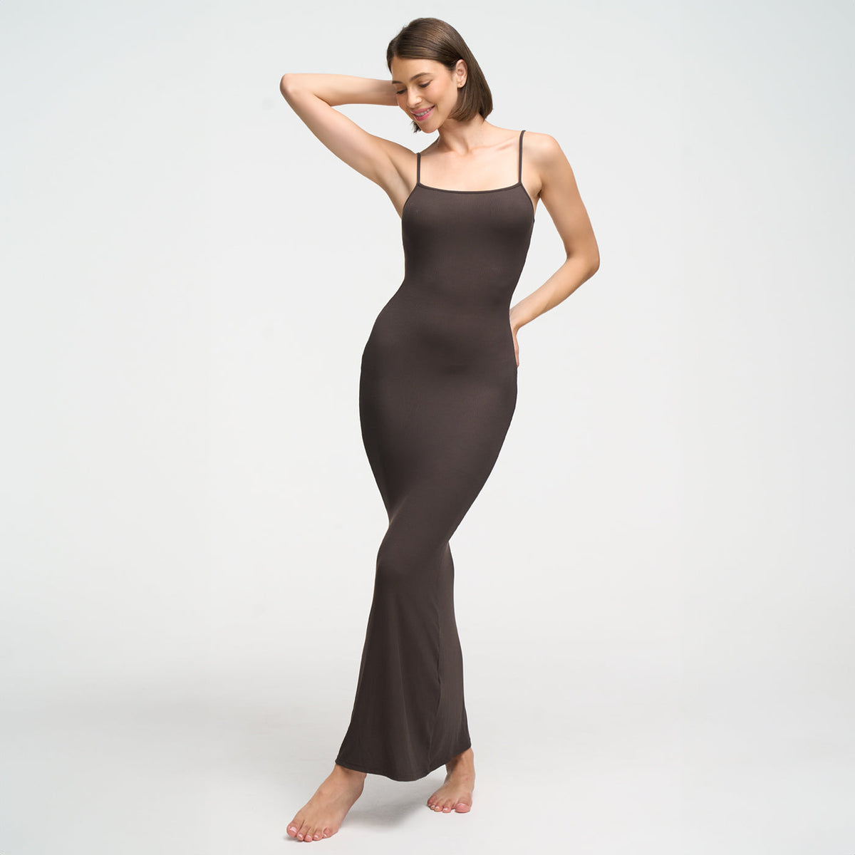 Geripptes Cami-Maxikleid