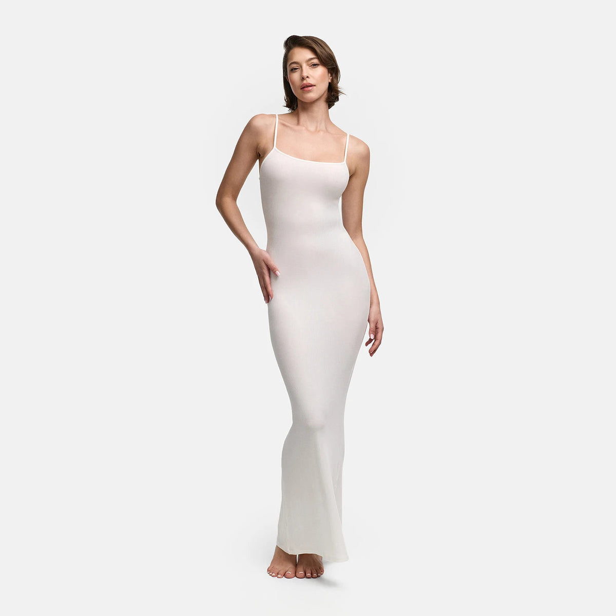 Geripptes Cami-Maxikleid